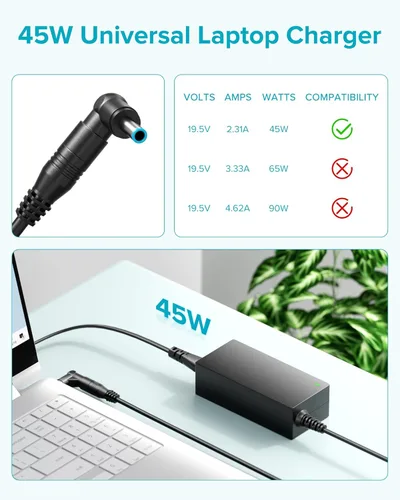 Miniatura 4 de Powseed Cargador universal para portátil de 45 W para HP Dell Acer Asus Samsung Sony Toshiba Fujitsu Gateway Delta NEC Liteon Notebook Chromebook