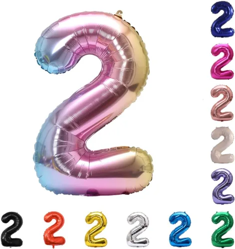 Miniatura 160 de YPSelected Globo grande de 32 pulgadas de helio con números 0-9 de papel de aluminio azul para cumpleaños, bodas y fiestas (Azul, 3)