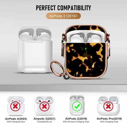 Miniatura 7 de Maxjoy para Funda Linda de AirPods 2 (2019) con Bloqueo de Seguridad, Compatible con Funda de AirPod de 2ª Generación de Mármol para Mujeres
