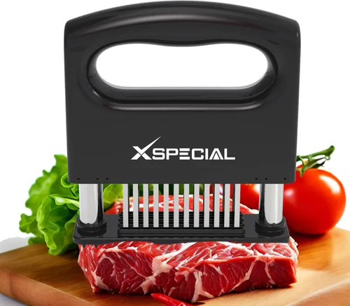 XSpecial Mini-Deluxe Ablandador de Carne de 48 Cuchillas de Acero Inoxidable, Herramientas de Cocina con Aguja Ultra Afilada Que Hace Que el Bistec