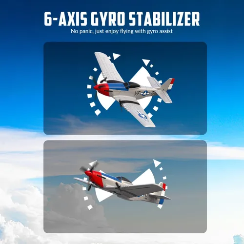 Miniatura 3 de VOLANTEXRC Avión RC de 3 canales con control remoto, avión de combate, juguetes, estabilizador de giro de 6 ejes a 2.4GHz, avión planeador RTF