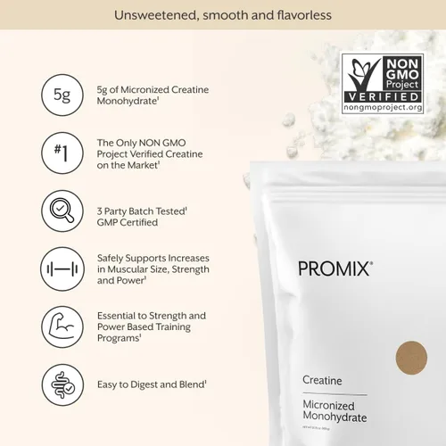 Miniatura 2 de ProMix Nutrition Paquetes de viaje de creatina monohidrato, 5g de creatina limpia micronizada para hombres y mujeres, apoya el crecimiento