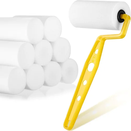 Geiserailie Rodillo de pintura de espuma de 3 pulgadas, kit de mini rodillos de pintura pequeños con marco, paquete múltiple para artistas jóvenes,