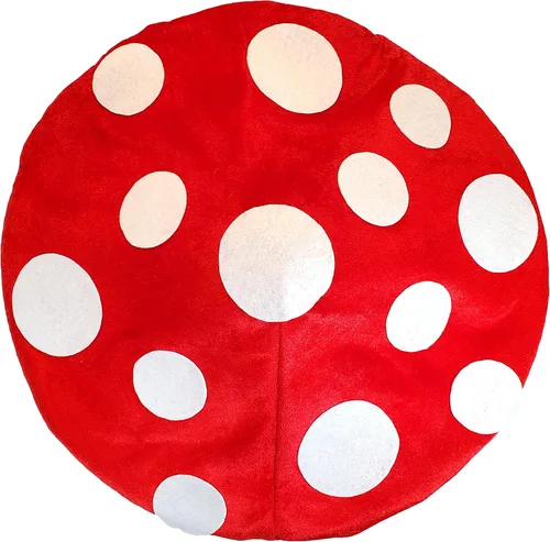 Miniatura 4 de Sombrero de hongo original para disfraz de cosplay, gorra roja con puntos blancos, de gran tamaño y mantiene