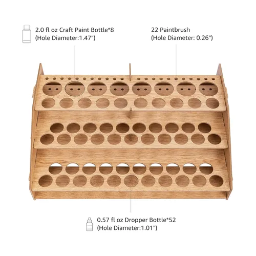Miniatura 3 de Amazon Basics Estante organizador de pinceles y pintura para manualidades, con capacidad para hasta 60 botellas (52 1 pulgadas y 8 1.47 pulgadas)