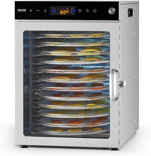 Miniatura 14 de VEVOR Máquina deshidratadora de alimentos, deshidratador de frutas de 5 bandejas, secadora eléctrica de alimentos de 300 W con temporizador