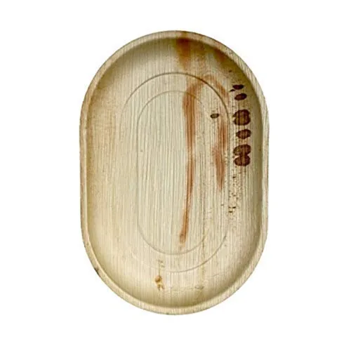 PacknWood 210APA329 - Placas de hoja de palma ovaladas - Placas ovaladas orgánicas de hoja de palma - Placa ovalada de hoja de palma de huevo -