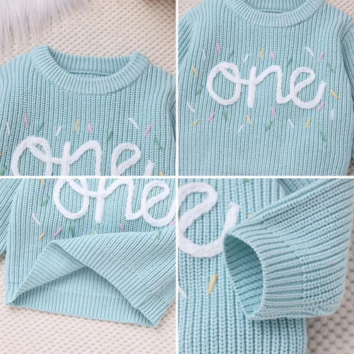 Miniatura 95 de Suéter de primer cumpleaños para bebés y niñas de un año de edad, sesión de fotos, otoño e invierno