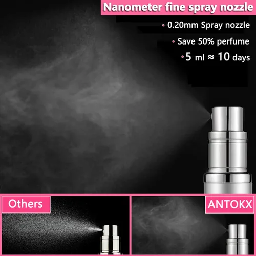 Miniatura 3 de Botella de Perfume de Viaje Recargable con Atomizador - Dispensador de Perfume de Bolsillo de 5ML, Estuche de Bomba de Aroma, Vaporizador de Perfume