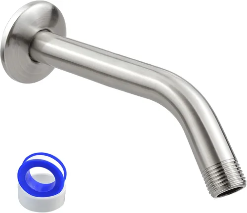 Miniatura 11 de Brazo de ducha Voolan con brida y cinta de teflón, brazo de extensión de cabezal de ducha para baño con ducha fija, acero inoxidable sólido, montado