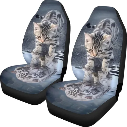 Miniatura 46 de INSTANTARTS Fundas de asiento de coche con diseño de dalia estética, solo para asientos delanteros, protector de asiento de vehículo, 2 unids/set