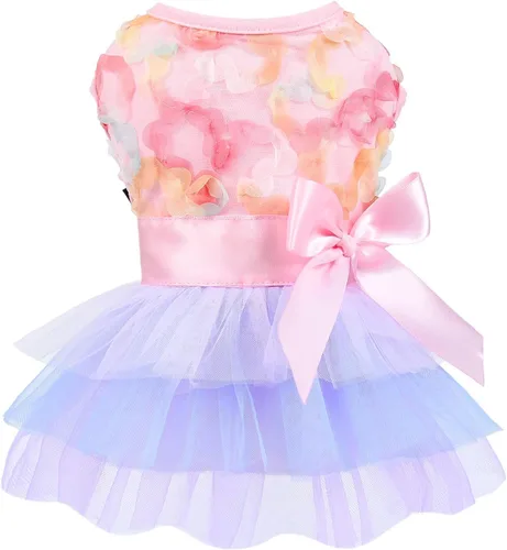 Miniatura 17 de Feliz cumpleaños linda falda rosa para perras pequeñas, vestido de primavera/verano