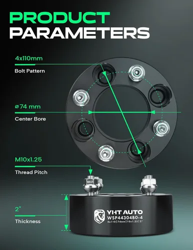Miniatura 4 de YHTAUTO 4 piezas de espaciadores de rueda 4X110mm 2 pulgadas compatibles con modelos Honda, Yamaha, Suzuki, Bombardier, Kawasaki, espaciadores