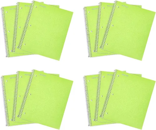 Miniatura 30 de Mintra Office Cuadernos de espiral duraderos, 1 materia, (rosa primavera, amarillo sol, hielo ártico, rayas anchas, paquete de 3)