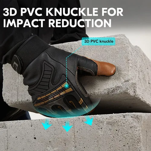 Miniatura 4 de Vgo... -4 ℉ o superior Guantes mecánicos resistentes al agua para invierno de alta destreza, antivibración, antiabrasión, pantalla táctil