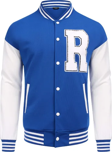 Miniatura 4 de COOFANDY Chaqueta Varsity para hombre ajuste regular casual letterman béisbol chaquetas de bomber