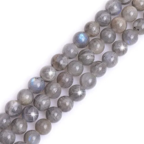 Miniatura 153 de GEM-Inside - Cuentas redondas de ágata de ónix azul claro natural de 0.394 pulgadas (0.394 in) con agujero grande para hacer joyas, suministros