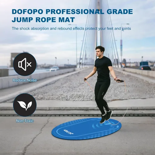 Miniatura 4 de Tapete para Saltar la Cuerda para Exteriores e Interiores, Oval de 52'' x 36'' Tapete de Ejercicio Fitness Antideslizante, Absorción de Impactos