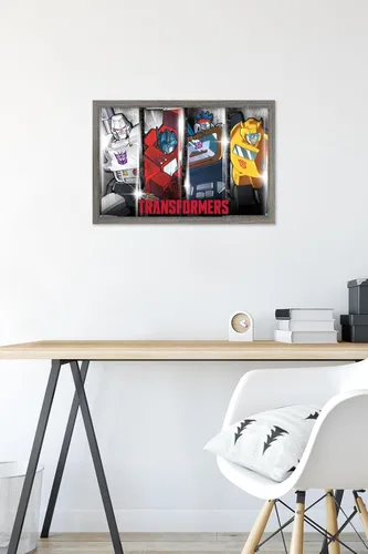 Miniatura 6 de Trends International Hasbro Transformers - Póster de pared clásico, 14.725 x 22.375 pulgadas, versión enmarcada de madera de granero