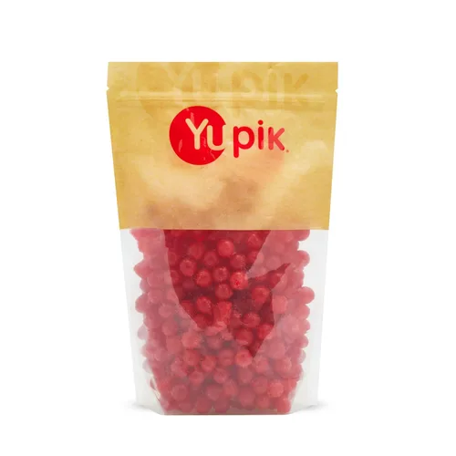 Yupik Caramelos de cereza ácida, 2.2 libras (35.2 onzas), bolas con sabor a cereza, dulce y agrio, gomitas rojas masticables, golosinas divertidas,