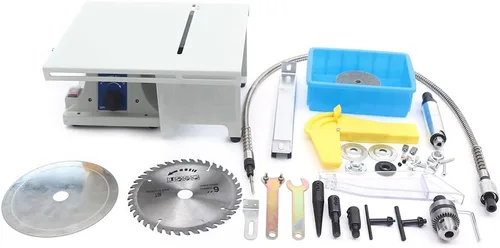 Miniatura 9 de Máquina de pulir de joyería de gemas multifuncionales, 110 V 750 W Mini sierras de mesa DIY joyería equipo lapidario Benchtop Buffer Rock Grinder