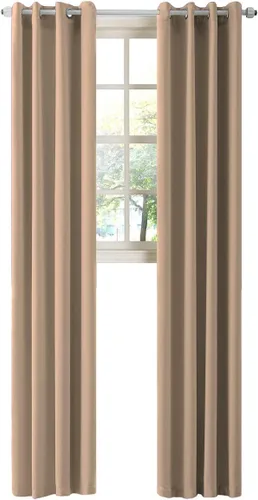 Miniatura 135 de LA PALMA Cortinas opacas con aislamiento térmico y ojales, para sala de estar, dormitorio, paquete de 2 paneles