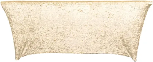 Miniatura 6 de Efavormart Cubierta de Mesa Rectangular Ajustada Elástica de Terciopelo Aplastado Beige de 6 pies