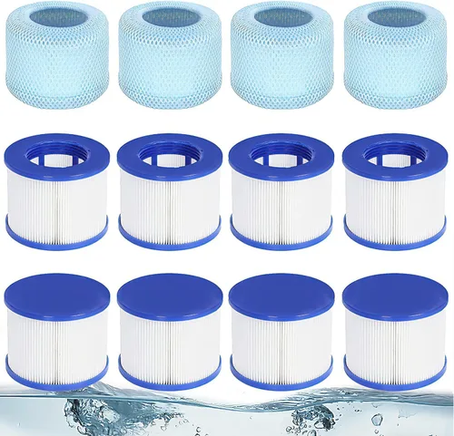 Miniatura 10 de Cartuchos de filtro para bañera de hidromasaje con cubiertas protectoras de malla – Compatible con RELXTIME, ALEKO, Wejoy, Aquaspa – Filtros