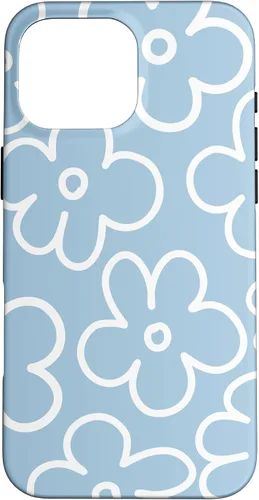 Miniatura 18 de Funda floral para iPhone 14 Cute Sky Blue and White Flower Pattern Wildflower
