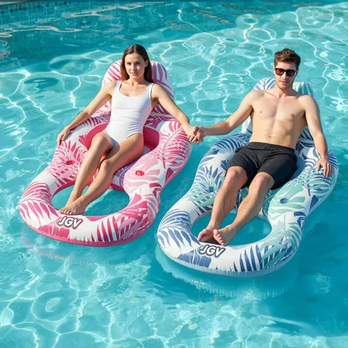 Miniatura 7 de Flotadores de piscina para adultos, tumbona inflable con soporte para bebidas, viajes, piscina, playa, lago, natación, balsas flotantes de agua