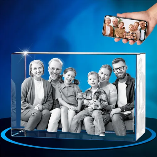 Miniatura 10 de ArtPix - Foto de cristal 3D, regalos personalizados para papá, mujeres, esposa, abuelo, gran regalo personalizado con tu propia foto, grabado en 3D