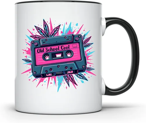 Taza de café divertida, diseño de cassette para amantes de la música retro, nostalgia musical de los años 80, taza única para músicos, taza de