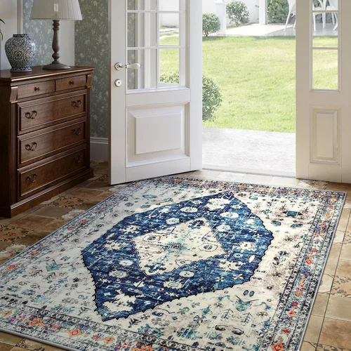 Miniatura 91 de Lahome Alfombra Bohemia Tribal Lavable de 3 x 5, Alfombras Antideslizantes para Entrada, Dormitorio, Sala de Estar, Vintage, Ultra Suave, No