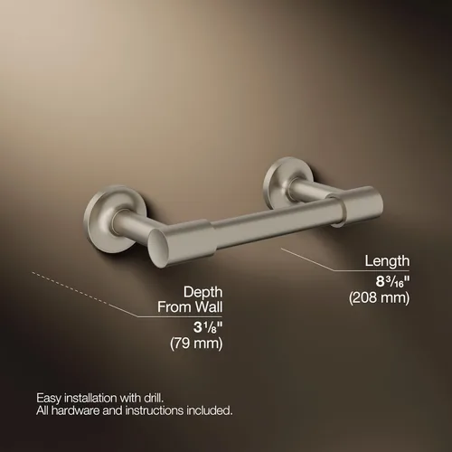 Miniatura 3 de Soporte purista para papel higiénico, Nickel, 14377-BN Vibrant Brushed Nickel