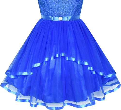 Miniatura 4 de Sunny Fashion Vestido de flores para niñas, vestido de princesa blanco roto para fiesta de vestir