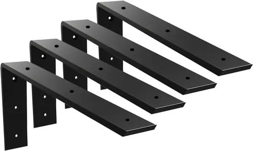 Miniatura 22 de WINKER Soporte para encimera, paquete de 2 unidades resistente de soporte oculto en L para estante de 3/8 pulgadas de grosor, 10 x 6 x 2.5 pulgadas