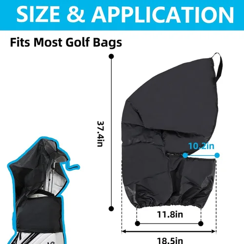 Miniatura 3 de Bolsa de golf mejorada con capucha impermeable para bolsa de golf, cubierta de lluvia para bolsas de club de golf, se adapta a casi todas las bolsas