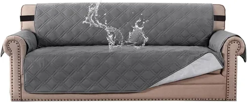 Miniatura 28 de H.VERSAILTEX Funda de sofá 100% impermeable, lavable, antideslizante, para 3 cojines, protector de muebles para mascotas, fundas de sofá