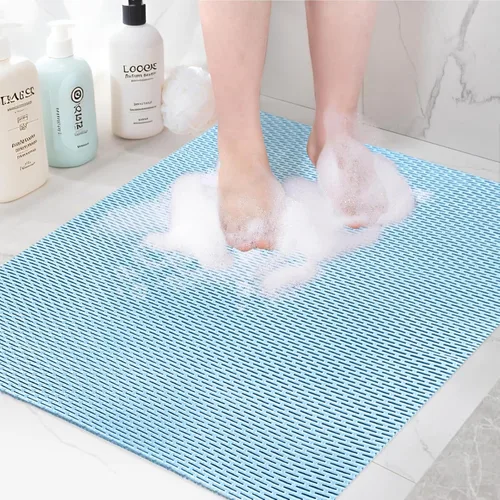 Tapete de ducha cuadrado: 32 x 32 pulgadas, extra grande, antideslizante, para ducha interior, tapete de ducha antideslizante de PVC recortable,