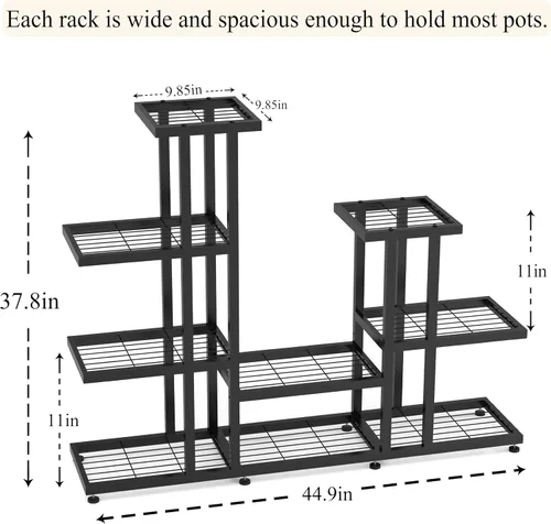 Miniatura 2 de Soporte de esquina para plantas de interior de 5 niveles y 16 macetas, soportes de metal para plantas de exterior, estante de flores, soportes