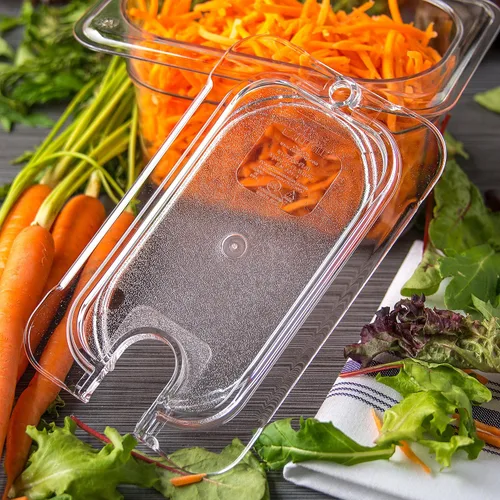 Miniatura 6 de Carlisle FoodService Products StorPlus StorPlus - Tapa universal de policarbonato con muescas, superficie plana con muescas, transparente
