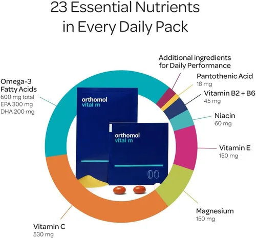 Miniatura 5 de Orthomol Vital M - Paquete de polvo y tabletas para hombres, suplemento vitamínico de 30 días, energía diaria, reducción de fatiga y apoyo