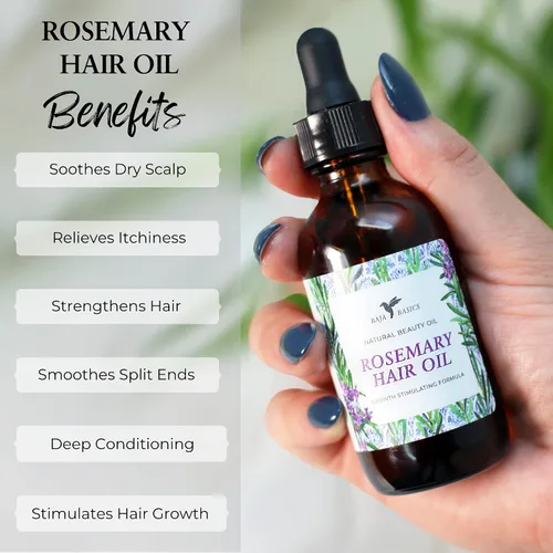 Miniatura 2 de Baja Basics Aceite de romero orgánico: crecimiento del cabello, hidratante para puntas abiertas y cuero cabelludo seco, fortalecimiento del cabello
