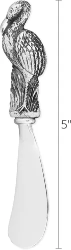 Miniatura 3 de UP ware Flamingo - Juego de esparcidores de mantequilla de aleación de zinc con asas decorativas para queso, crema y salsas, plateado, 5 pulgadas