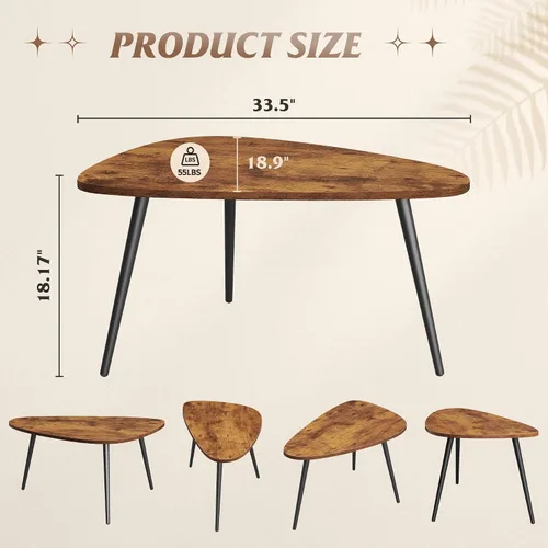 Miniatura 3 de WLIVE Mesas de centro ovaladas, mesa de centro moderna para sala de estar, mesa auxiliar para espacios pequeños, oficina en casa, fácil montaje