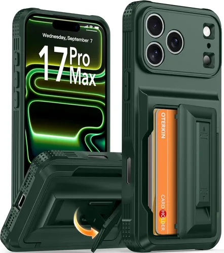 Miniatura 14 de Oterkin Funda tipo cartera para iPhone 17 Pro Max [4-5 tarjeteros] [soporte de soporte] [protección completa de la cámara] [bloqueo RFID] iPhone 17