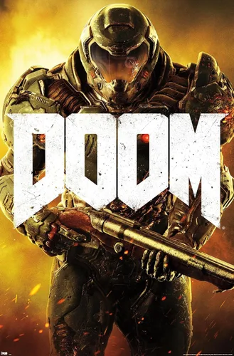 Miniatura 12 de Doom - Póster de pared marino, 22.4 pulgadas de largo x 14.7 pulgadas, versión enmarcada en madera de granero