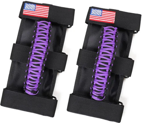 Miniatura 15 de sukemichi Manijas de agarre de la barra de rodillo para accesorios de Jeep Wrangler TJ JK JL Gladiator JT UTV ATV - Hebilla metálica de mejora