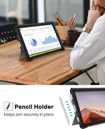 Miniatura 5 de ProCase Funda para Surface Pro 7 Plus, Pro 7, Pro 6, Pro 5, Pro 4, Pro LTE, funda resistente, resistente a prueba de golpes con agarre