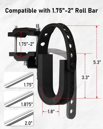 Miniatura 2 de Belinous Soporte para Armas UTV, Rack para Armas UTV Rack para Arco Soporte para Pala se Ajusta a Barras de Rollo de 1.75"- 2" Compatible